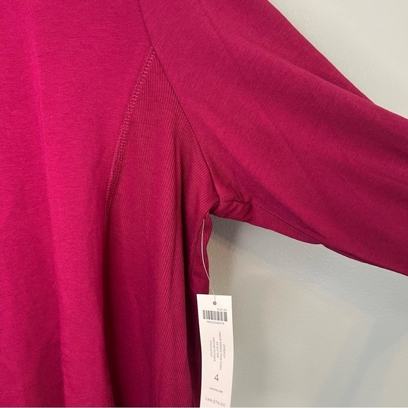 NEW Chico's Womens V Neck Ribbed Trim Tunic 3/4 Sleeve Orchid Flower Sz XXL - Picture 6 of 15